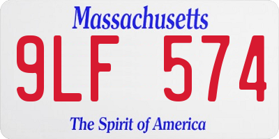 MA license plate 9LF574