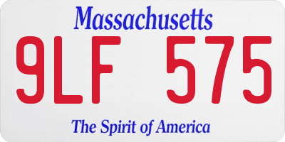 MA license plate 9LF575