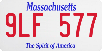 MA license plate 9LF577