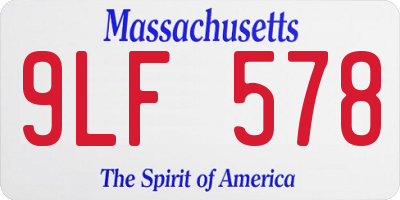 MA license plate 9LF578