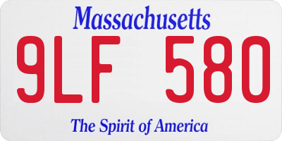 MA license plate 9LF580