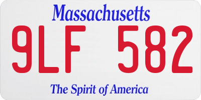 MA license plate 9LF582
