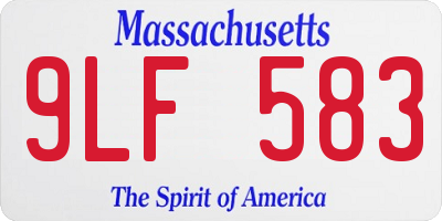 MA license plate 9LF583