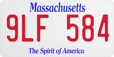 MA license plate 9LF584