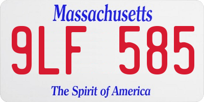 MA license plate 9LF585