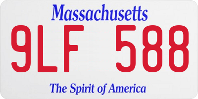 MA license plate 9LF588
