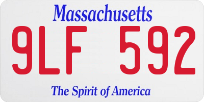 MA license plate 9LF592