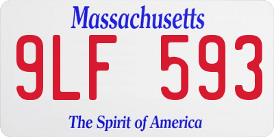MA license plate 9LF593