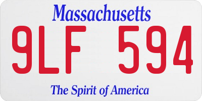 MA license plate 9LF594