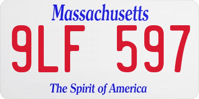 MA license plate 9LF597