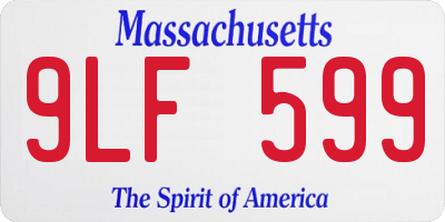 MA license plate 9LF599