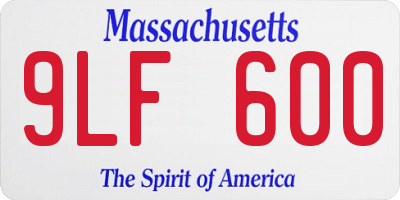 MA license plate 9LF600