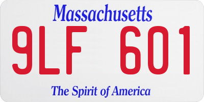 MA license plate 9LF601