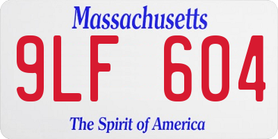 MA license plate 9LF604