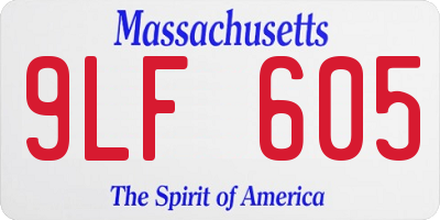MA license plate 9LF605