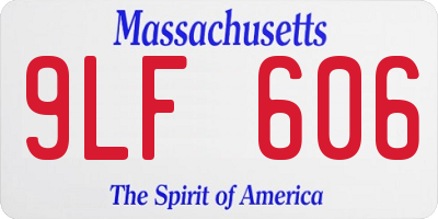 MA license plate 9LF606
