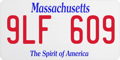 MA license plate 9LF609