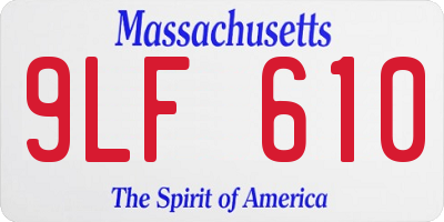 MA license plate 9LF610