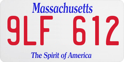 MA license plate 9LF612