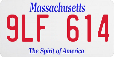 MA license plate 9LF614