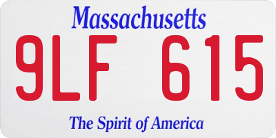 MA license plate 9LF615