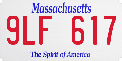 MA license plate 9LF617