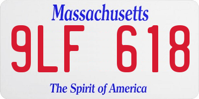 MA license plate 9LF618