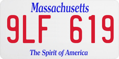 MA license plate 9LF619