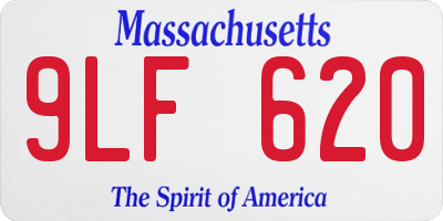 MA license plate 9LF620