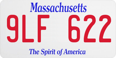 MA license plate 9LF622
