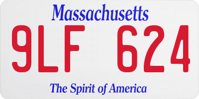 MA license plate 9LF624