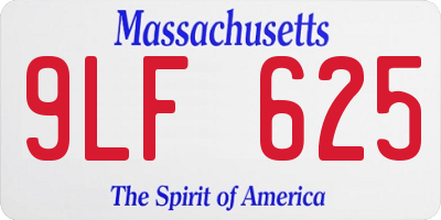 MA license plate 9LF625