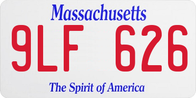 MA license plate 9LF626