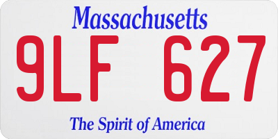MA license plate 9LF627
