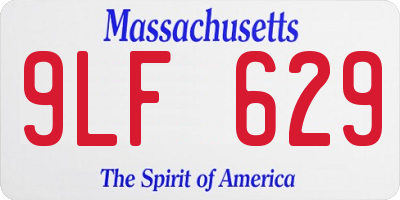 MA license plate 9LF629