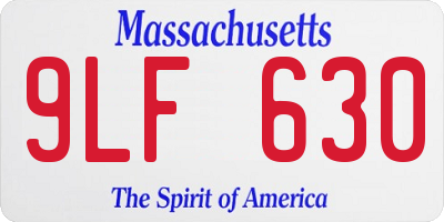MA license plate 9LF630