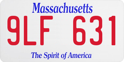 MA license plate 9LF631