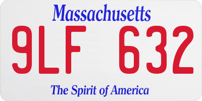 MA license plate 9LF632