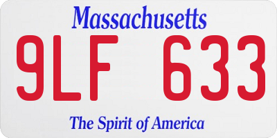 MA license plate 9LF633