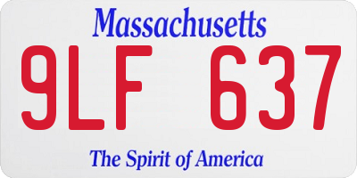 MA license plate 9LF637
