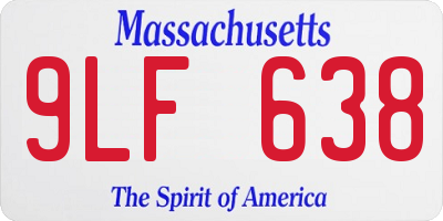 MA license plate 9LF638