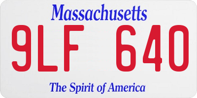 MA license plate 9LF640