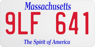 MA license plate 9LF641