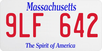 MA license plate 9LF642