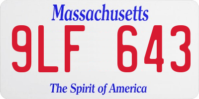 MA license plate 9LF643