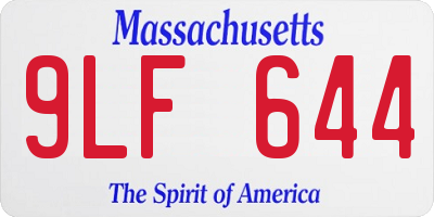 MA license plate 9LF644
