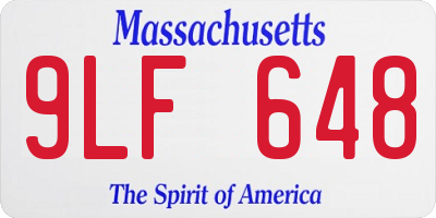 MA license plate 9LF648