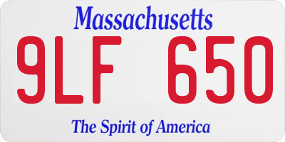 MA license plate 9LF650
