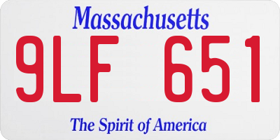 MA license plate 9LF651