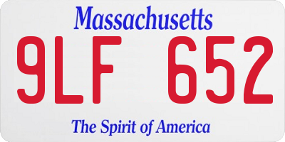 MA license plate 9LF652